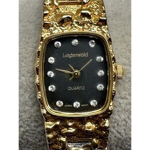 Lindenwold Ladies Nugget Watch New Battery‎ 20MM 7" Gold Tone D71